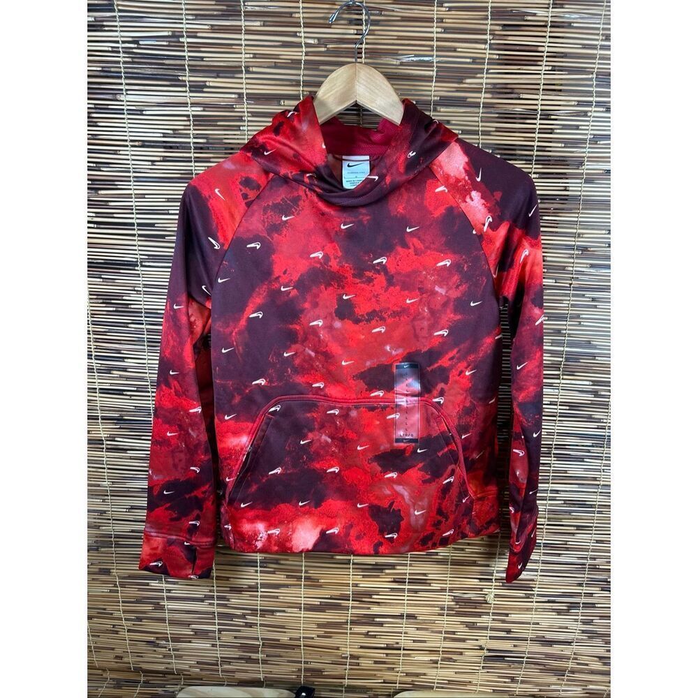 Nike Therma Fit Hoodie NWT Large Red Camo All Over Print